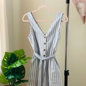 Lunik Blue/White Striped Romper